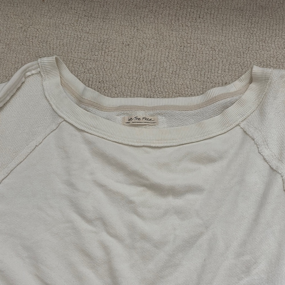 Free People cropped white sweater